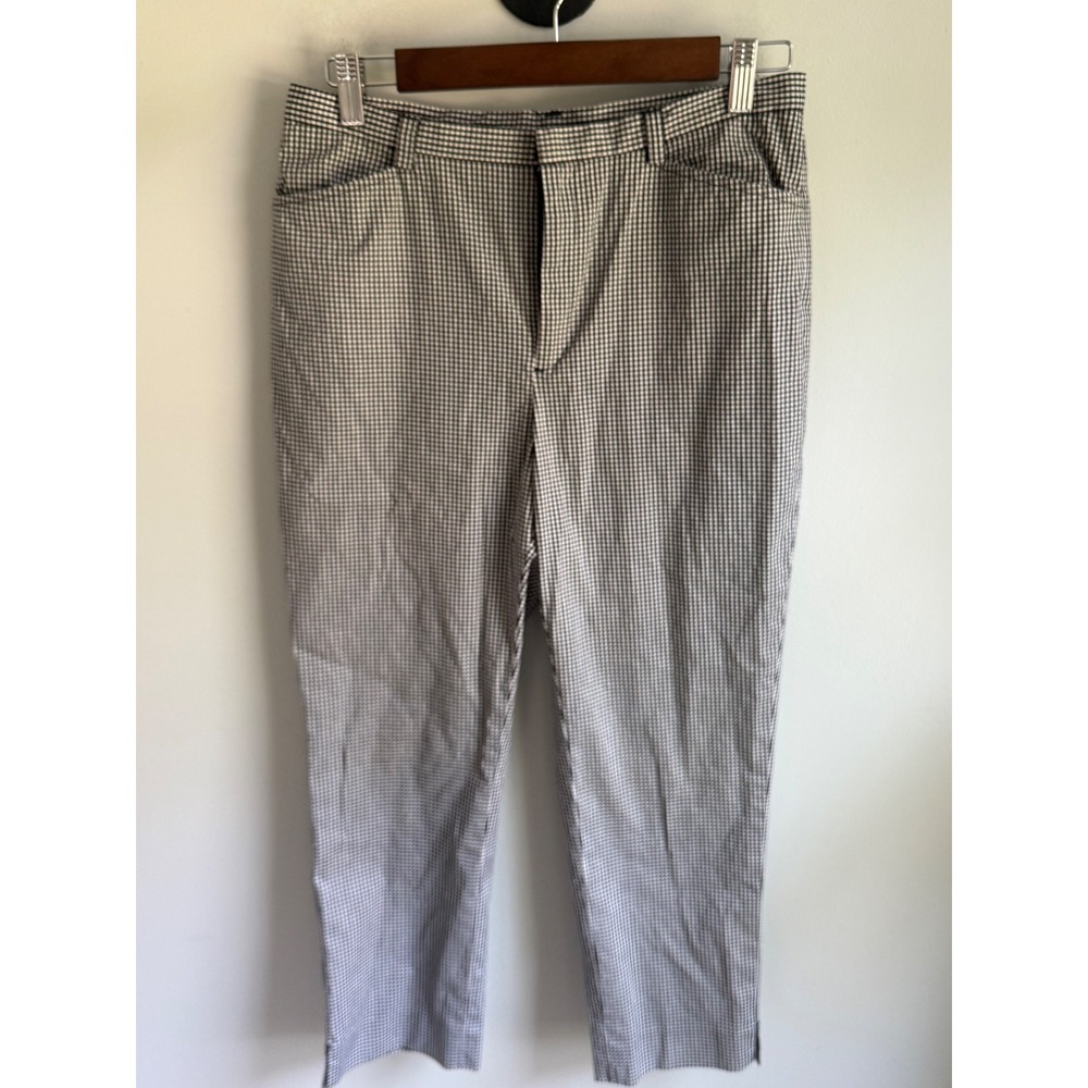 Vintage Ralph Lauren Gingham Check Trousers Black White Cropped Tapered 30x24